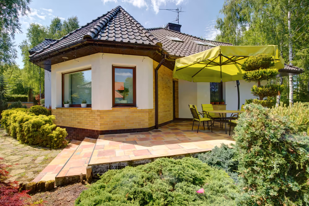 Exterior of single family house with terrace