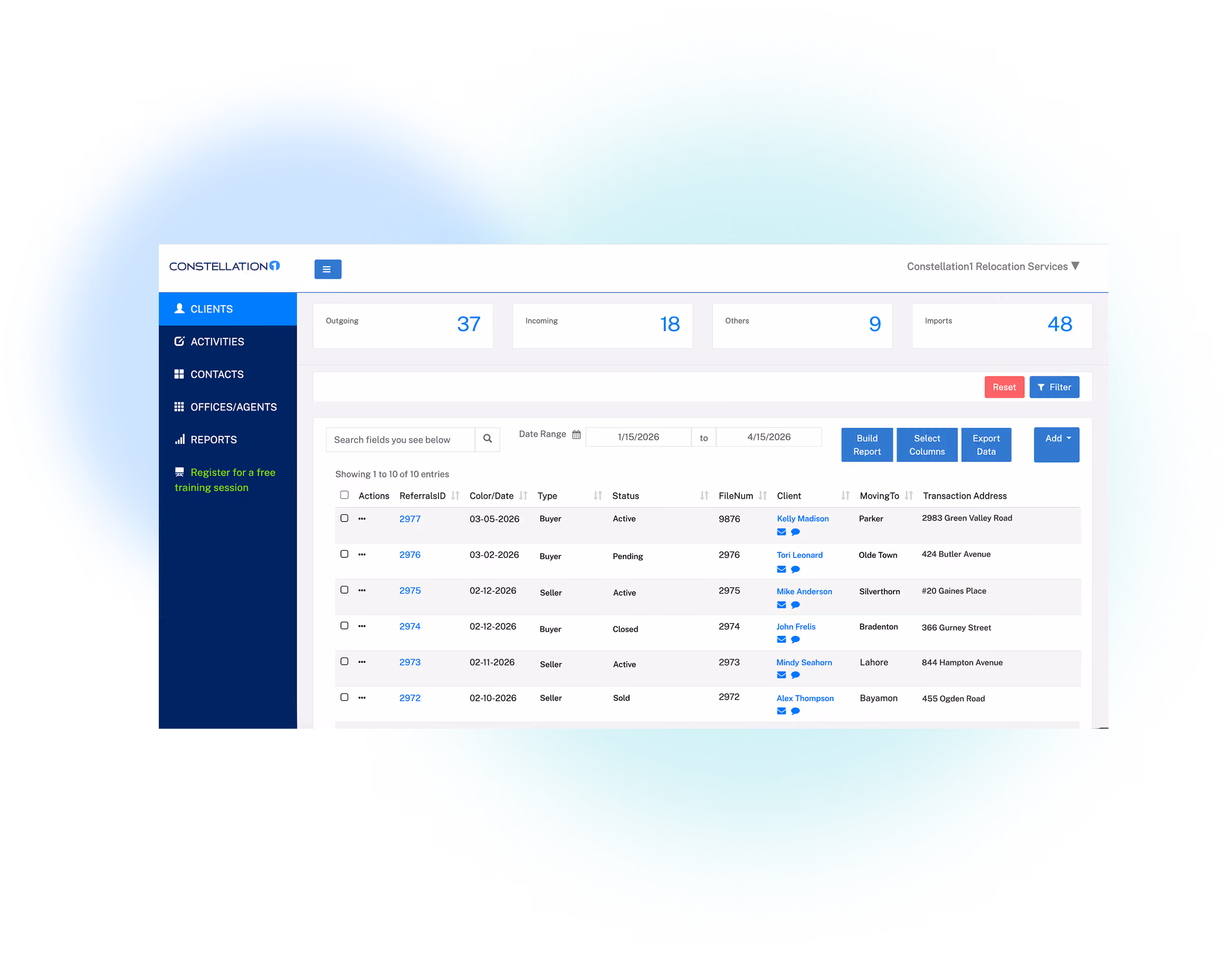 Constellation1 Relocation dashboard preview