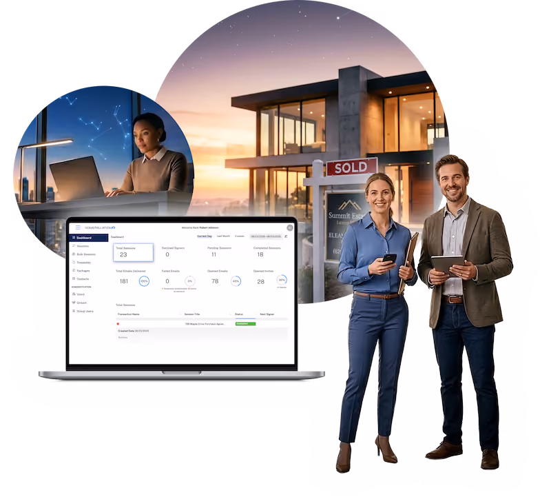 Real estate professionals and Constellation1 product interfaces
