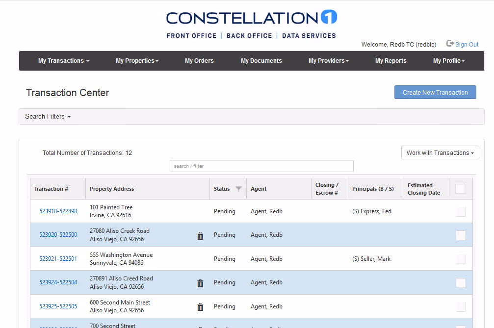 Transaction Center