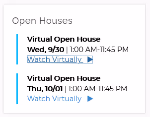 Virtual Open House screen