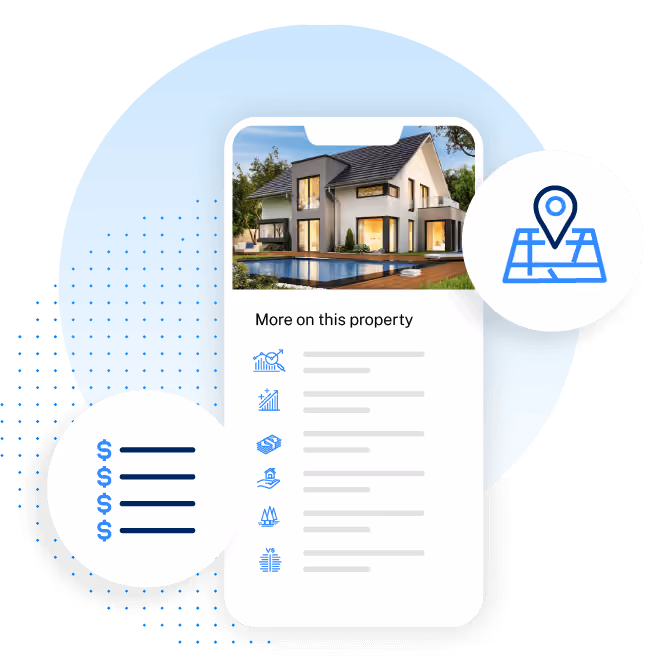 Graphic showing real estate website platform.