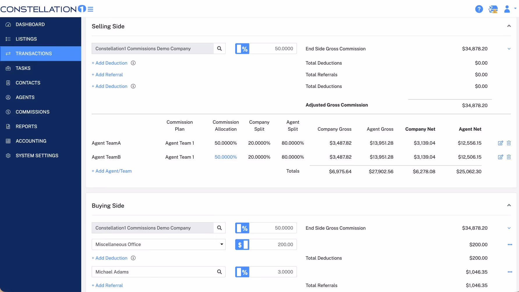Guided commission plan setup workflow in Constellation1 Commissions