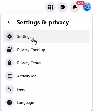 Facebook settings