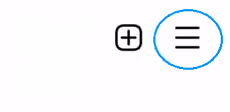 Instagram hamburger menu