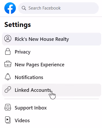 Facebook linked accounts
