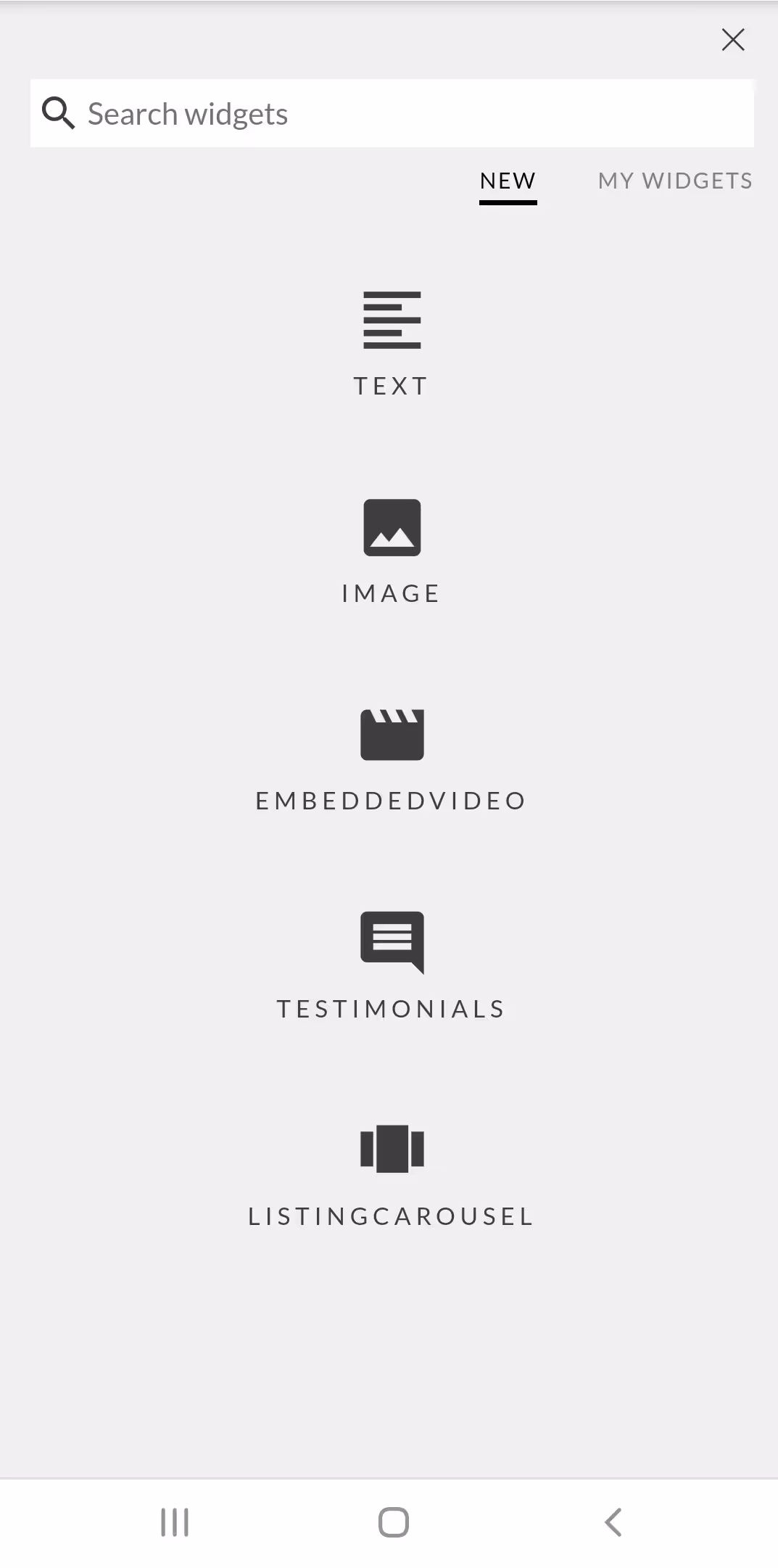 Constellation1 Websites - Add widgets