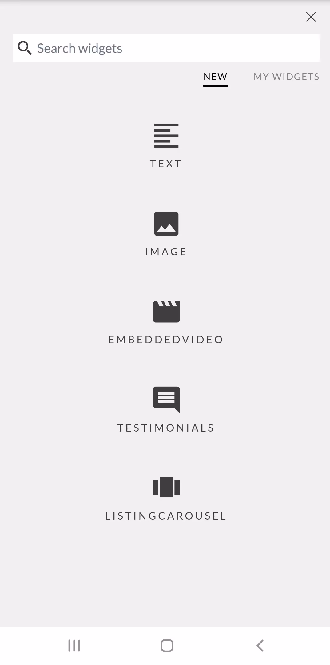 Constellation1 Websites - Add widgets