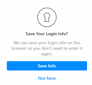 Save Instagram login information