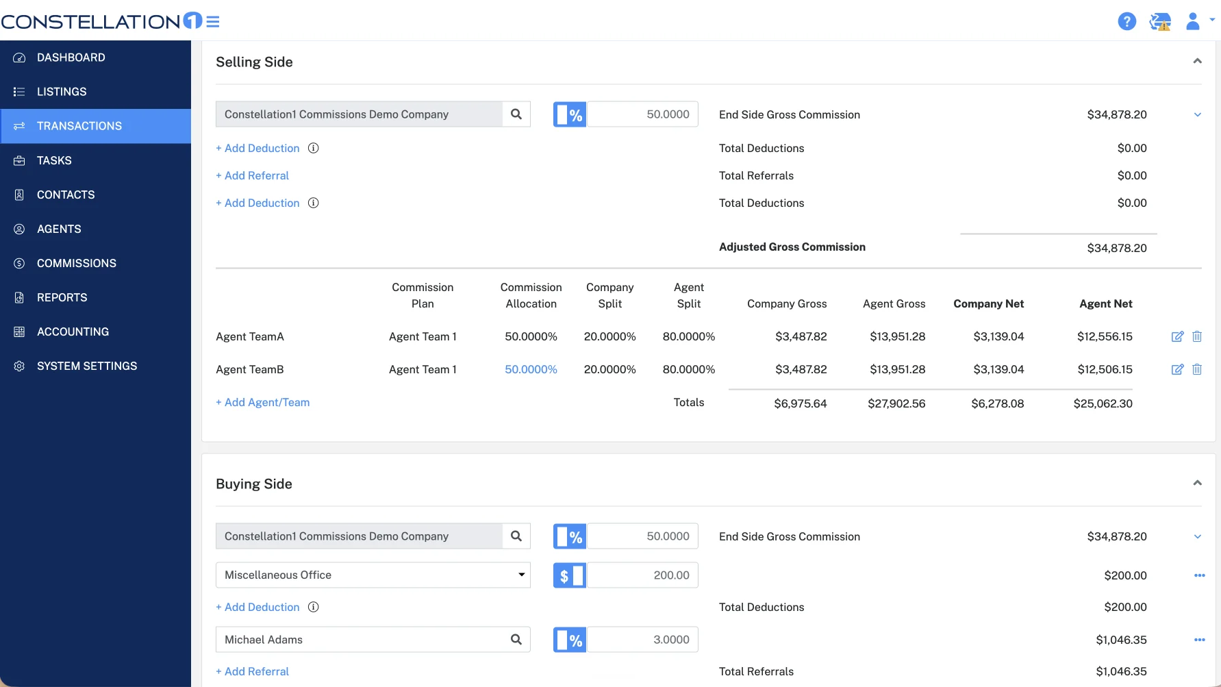 Guided commission plan setup workflow in Constellation1 Commissions